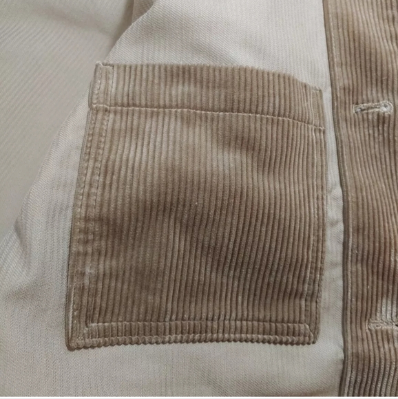 Banana Republic Corteo Corduroy Chore Jacket Shacket Woman Lg Tall Whiskey Brown - Picture 9 of 13